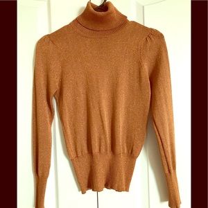 70’s style Bronze fitted turtleneck sweater